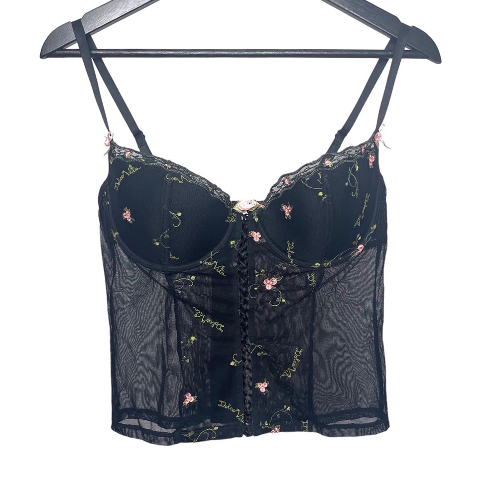 90s Rampage Embroidered Corset Bustier Top - Picture 6 of 9